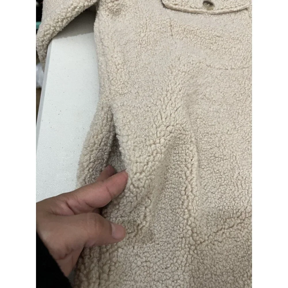 Joie Sherpa Teddy Faux Fur Jacket Size Medium Tan